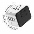 thumbnail image 3 of Universal Travel Adapter, International Charger 3 USB Ports & Type-C Charging Adaptor Cellphones,Laptop, All in One Travel Plug Adapter Over 200 Countries (USA UK EU AUS) (White) 651FC on Clearance, 3 of 6