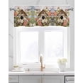 thumbnail image 2 of Birdhouse Linen Curtain Valance for Bedroom/Bathroom/Kitchen/Office/Living/Dining Room Window,Farmhouse Leaves Country Vintage Animal Rod Pocket Topper Decorative Cafe Drapes Panel 42"x12", 2 of 6