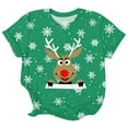 thumbnail image 4 of IWRICH Christmas T Shirts Plus Size for Women Round Neck Short Sleeve Tops Holiday Reindeer Printed Loose Casual Tees Green XXXL, 4 of 4