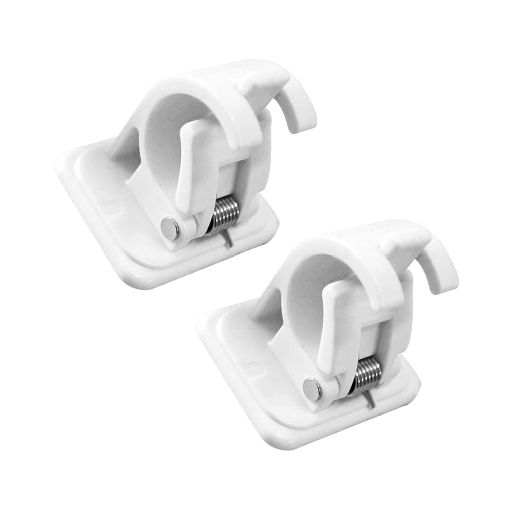 Details about   2/4/6 PCS Nail-free Adjustable Rod Bracket Holders Wall Curtain Hanging Rod Clip 
