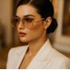 thumbnail image 3 of Lentes de sol laureles de moda estilo aviador grandes dorados para mujer, 3 of 6