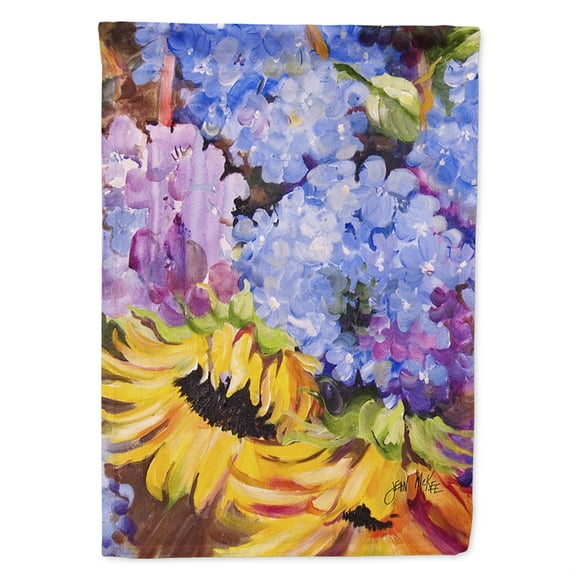 Carolines Treasures JMK1175GF Hydrangeas and Sunflowers Flag, Small, Multicolor