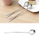 thumbnail image 1 of Cucharas de acero inoxidable con mango largo, cucharas de mango largo, cucharas de acero inoxidable con mango largo, cuchara de té resistente y duradera, 1 of 12