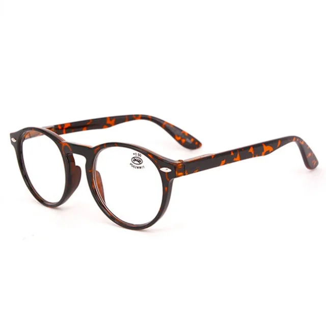 Lunettes de Lecture Ultralégères Imprimé Léopard Rouge Femmes Hommes Lunettes Rondes Cadres pour Lecture Mode Féminine Vintage Lunettes Claires Léopard 1.0
