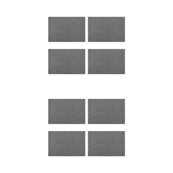 Injueey Manteles individuales de lino de doble capa, 4 piezas, lavables, antideslizantes, vajilla, cubiertos, almohadilla resistente a las Gris oscuro 2Conjunto