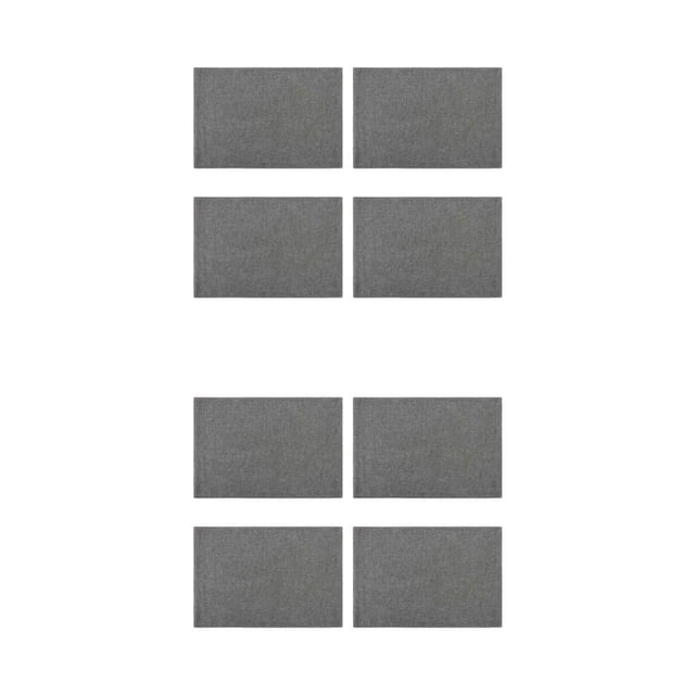 Injueey Manteles individuales de lino de doble capa, 4 piezas, lavables, antideslizantes, vajilla, cubiertos, almohadilla resistente a las Gris oscuro 2Conjunto