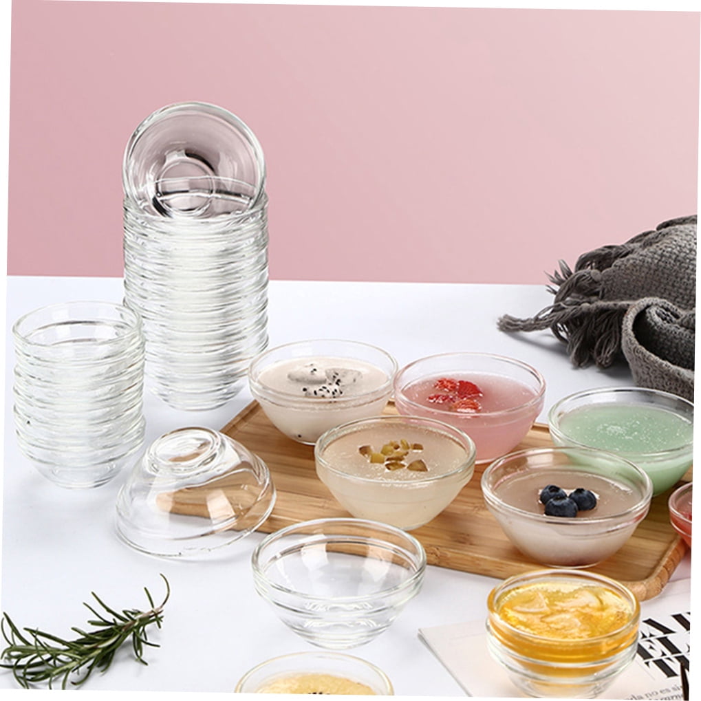PBPBOX Transparent Glass Dessert Bowls for Home Easy to Clean and Perfect for Salads Desserts Fruits 10Pcs