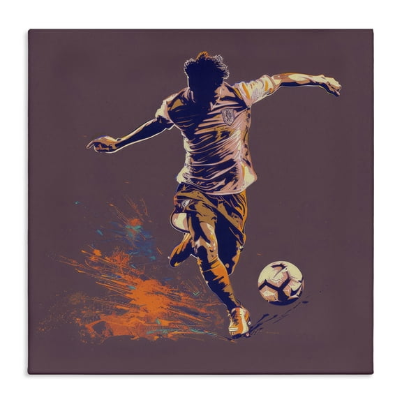 Stupell Industries Winning Goal Abstract Athlete Sports Painting Wrapped Canvas Art Print Wall Art, 17 x 17