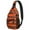 Halloween Striped Pumpkin, variant on Sling Backpack,Halloween Striped Pumpkin Pattern Sling Bag with Water Bottle Holder,Waterproof Sling Bag for Men/Women with Headphone Jack for Hiking,Travel
