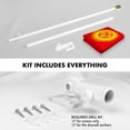 thumbnail image 2 of G128 Combo Pack: 6 Ft Tangle Free Spinning Flagpole (White) & Kyrgyzstan Flag 3x5 Ft Printed 150D Polyester, Brass Grommets (Flag Included) Aluminum Flag Pole, 2 of 9