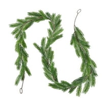 9ft Christmas Rattan Garland with 50 Lights, Pre-Lit Rattan Wreath for Door Wall Mantel Decor, Fire-Resistant Indoor Outdoor Holiday Decoration with White Lights