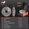 thumbnail image 2 of A-Premium 10.87 in (276.00 mm) Front Vented Disc Brake Rotors + Ceramic Pads Kit Compatible with Select Mitsubishi & Chrysler & Dodge Models - Outlander, Lancer, Eclipse, Galant, Sebring, 6-PC Set, 2 of 9