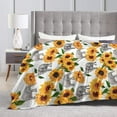 thumbnail image 3 of Elephant Sunflower Throw Blanket Warm Cozy Plush Bed Blankets for Sofa Couch Bedroom,Sunflower Elephant Gifts for Women Adults 50"X40", 3 of 6