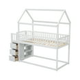 thumbnail image 6 of Euroco Twin over Twin Bunk Bed with Storage Shelf and Drawers, White, 6 of 9