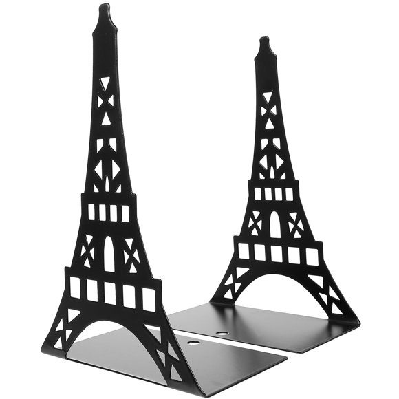 2pcs Tower Shape Bookend Delicados titulares de libros Bookends Metal Bookends Stands decorativos de libros decorativos