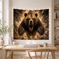thumbnail image 5 of Grizzly Bear Roaring in Flying Rocks, Dramatic Realistic Fantasy Wall Art for Men, Teen Boys, Wildlife Animal Decor, Housewarming Gift, Tapestry Wall Hanging for Bedroom, Living Room and Dorm, 5 of 7