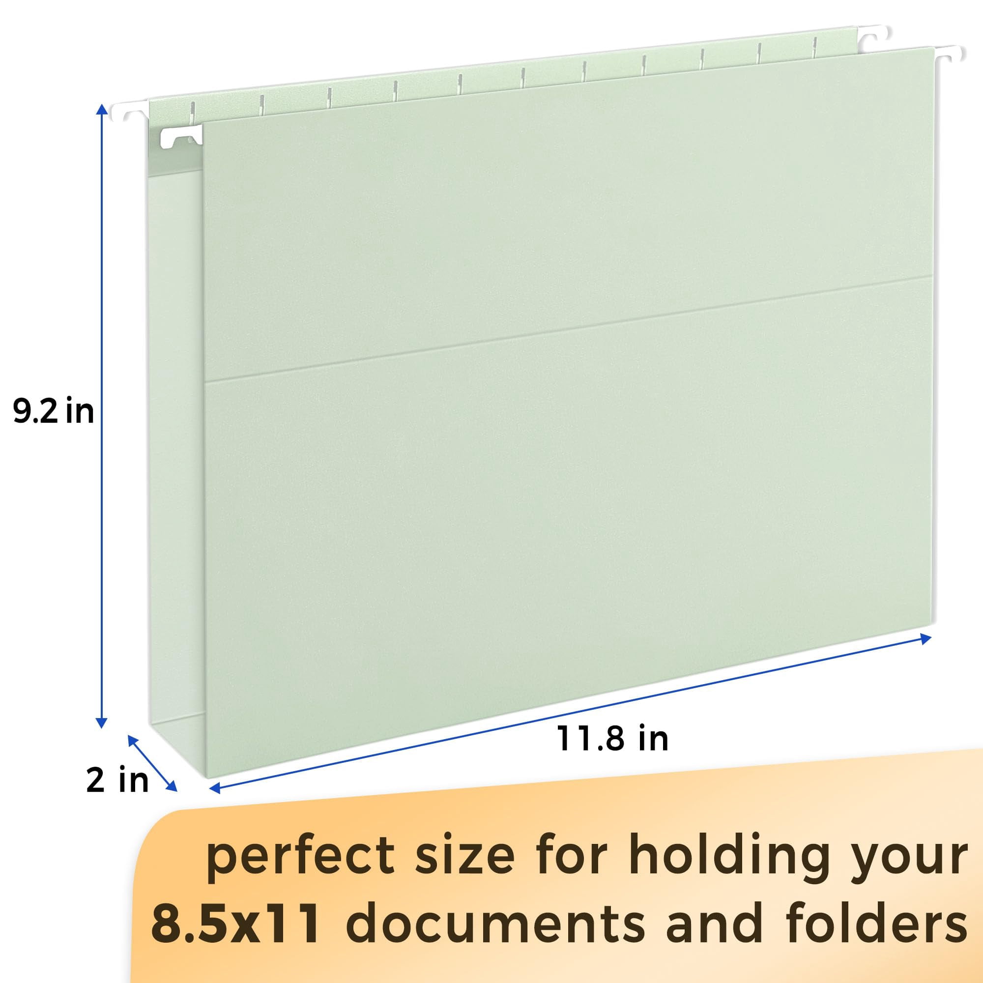 Hanging File Folders Extra Capacity Assorted Colors, 25 Pack Letter Size File Folders with 1/5-cut Tabs, Heavy Duty 2 Inch Expansion, Stay Organized for Your Home and Office Bulk File