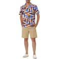 thumbnail image 2 of Unique Bargains Men's Summer Shirts Short Sleeve Irregular Geometric Button Down Shirt, 2 of 5