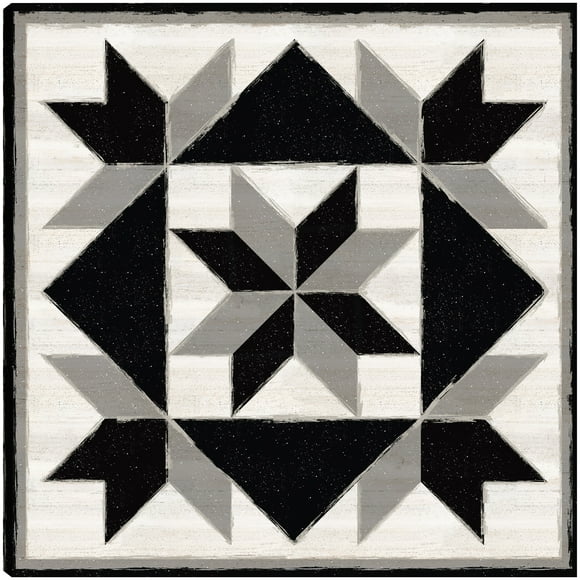 Cuadro Decorativo | Fine Art Tj | Bloque De Edredón Blanco Y Negro Ix Por Tara Reed - 61 x 61 cm