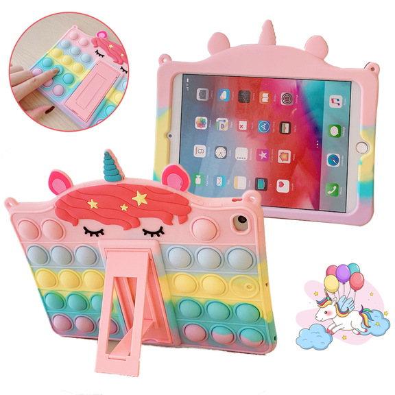 Unicorn Case for iPad (A16) 11th/10th Generation (2025/2022) 11-inch Shockproof Silicone Cover with Stand