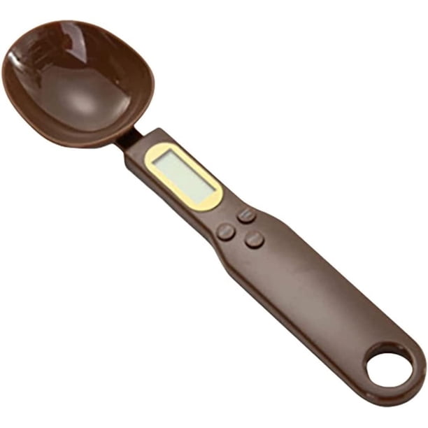 Cuchara para báscula de alimentos, báscula de cocina portátil Steelyard de alta precisión para el hogar 1,1 lb/500 g (0,1 g) Herramientas de pesaje de medición digital LCD electrónica (café)