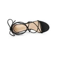 thumbnail image 4 of BLISSFUL STEP Strappy Kitten Heel Lace Up Sandals for Women, 4 of 6