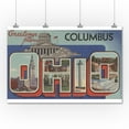 thumbnail image 1 of Greetings from Columbus, Ohio (Blue/White Trim) (36x54 Giclee Gallery Print, Wall Decor Travel Poster), 1 of 1