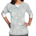 thumbnail image 2 of Jsaierl Christmas Scrub Tops for Women Short Sleeve Christmas Pattern Nurse Uniform Working V Neck Shirt Dressy Casual Tees Blouse Top for Women Fashion 2024, 2 of 6