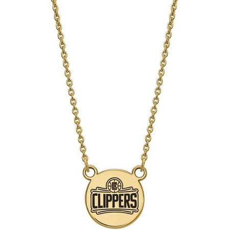 LogoArt NBA Los Angeles Clippers 14kt Gold-Plated Sterling Silver Small Enamel Disc (Best Jewelry In The Los Angeles Jewelry District)