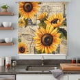 thumbnail image 5 of Yellow Sunflower Sheer Curtains 54 Inches Long, Watercolor Retro Floral Plant Leaf Light Filering Curtains, Breathable Simi Curtain Privacy Drapes for Kitchen Bathroom Nursery Small Window Treatment, 5 of 9