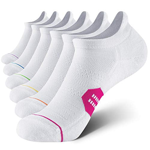 6 Pack Women's Ankle Running Socks Cushioned Low Cut Tab Athletic Socks