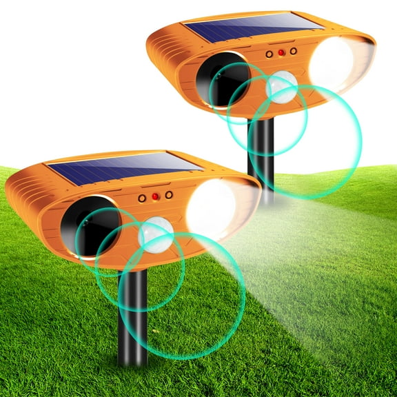 SolarAnimal Repellent with Motion Detection, Waterproof Ultrasonic Technology for Cats, Rabbits, Deer, Raccoons, and Skunks - Yard, Garden, Farm Protector