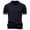 Navy, variant on Shirt for Men Classic Striped Knit Short Sleeve V-Neck Open Collared Top with Contrast Trim Soft Breathable Knitwear