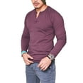thumbnail image 3 of Bellella Mens Winter Fall Long Sleeve Tops Button V Neck Henley Shirt Casual Workout Jogger T Shirt, 3 of 3