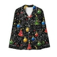 thumbnail image 4 of FDGIU Festive Christmas Pajama Set, Women's Printed Long Sleeve Pjs, Cozy Holiday Loungewear, 4 of 6
