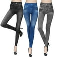 thumbnail image 6 of Htwon Women's Faux Denim Jeans High Waist Skinny Jeggings Leggings Pencil Pants Stretch Butt Lifting Jeans Pants, 6 of 28