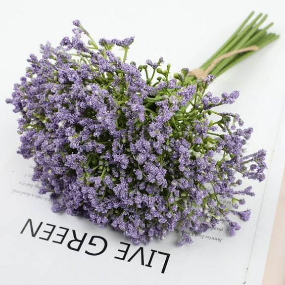 NAMZI Artificial Baby Breath Flowers Purple Gypsophila Bouquets 16 pcs Real Touch Flowers for Wedding Party Home Decoration