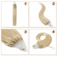 thumbnail image 5 of MY-LADY 100% Human Hair Extensions Remy Real Natural Hair Hairpiece Mirco Ring Tubes Hair Thick Micro Loop Extensions Hair for Women 24inch #60 Platinum Blonde, 5 of 8
