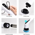 thumbnail image 5 of Brosse de nettoyage électrique sans fil, brosse de nettoyage sans fil avec 7 têtes de brosse remplaçables, avec poignée réglable (blanc), 5 of 5