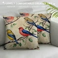 thumbnail image 3 of COMIO  Birds Vintage Pillowcase Pillow Cover Protector Pillow Sham Floral Flowers Spring Summer Beige Standard Pillow Case with Zipper for Throw Pillow, 3 of 5