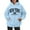 Sky Blue, variant on Bibifish Hoodies For Women New York City Letter Print Hoodies Long Sleeve Drawstring Hoodies Oversized Fleece Pockets Tops