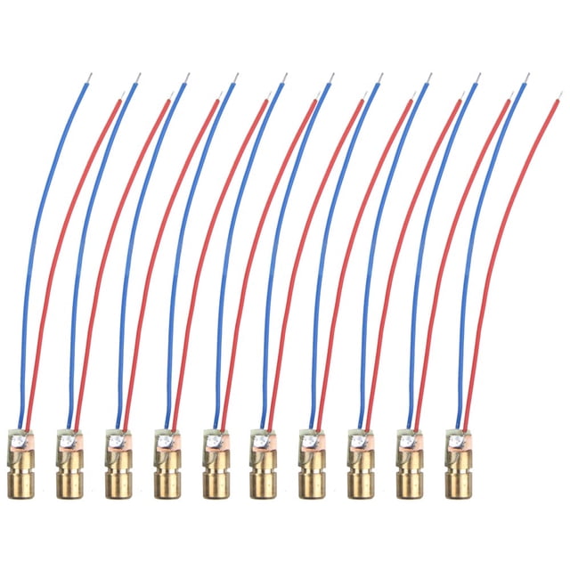 Módulo Diodo Punto Láser Kuymtek 10 Uds 650nm 6mm 5V 5mW Cabeza WL Rojo