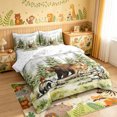 thumbnail image 2 of Manfei Tribal Bear Deer Queen Bedding, Waterclor Rustic Bedding Comforter Set Queen, White Green, Reversible, 7 Pieces, 2 of 5
