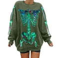 thumbnail image 2 of Halloween Skeleton Sweatshirts for Women 2025 Long Sleeve Crewneck Skeleton Graphic Sweatshirt Pullover Tops, 2 of 5