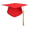 thumbnail image 3 of Hagloyecr 2026 Graduation Cap Topper with Tassel Unisex Matte Bachelor High School Cap Adjustable Size Red, 3 of 7