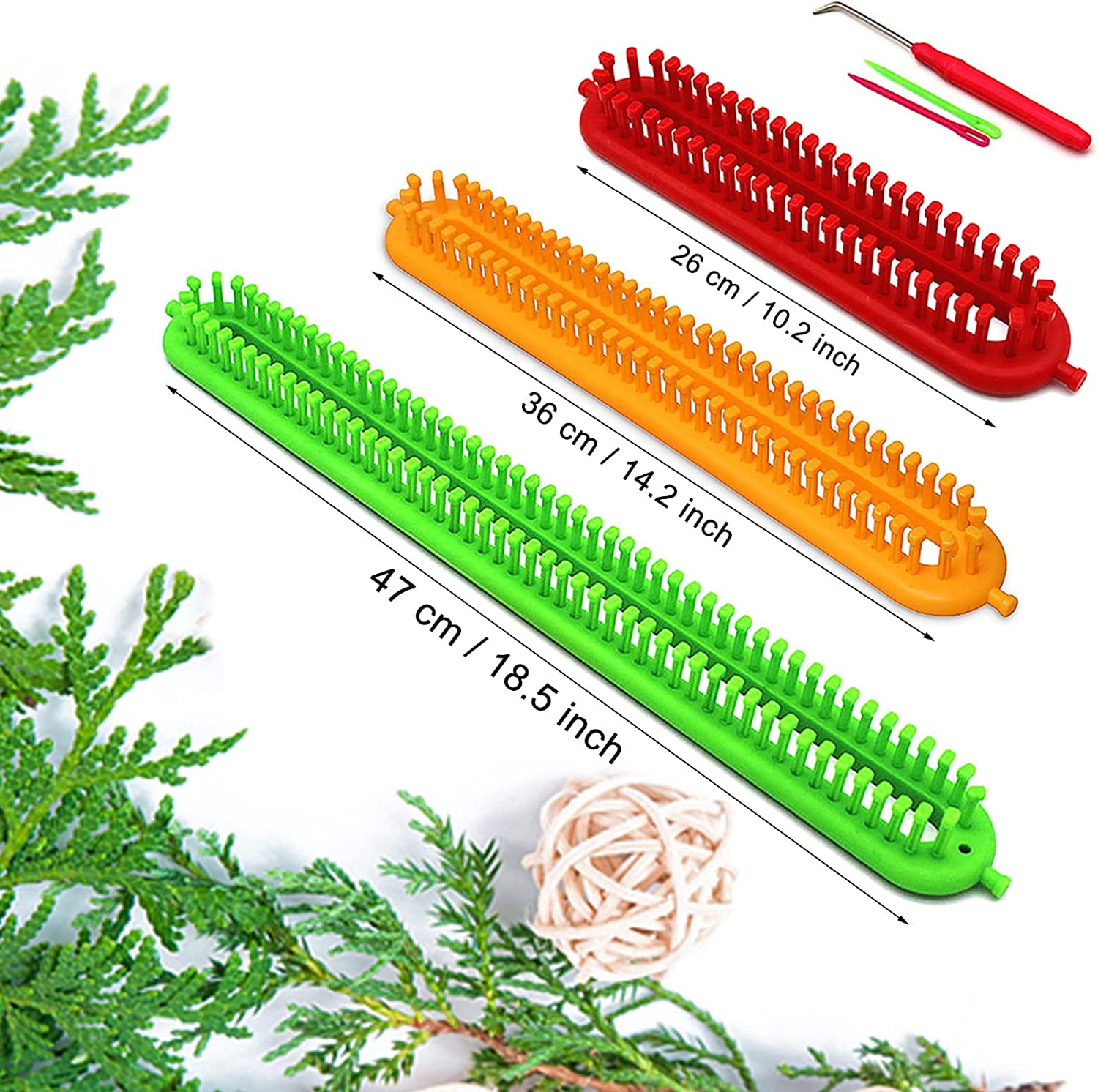 Long Knitting Loom Set with Instructions-Scarf Hat Blanket Loom Knitting Kit-Rectangular Knitting Looms for Beginners Kids Adults-Shawl Sweater Sock Knitting Looms for Crocheting