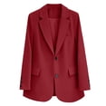 thumbnail image 7 of Women's Casual Oversized Blazer Jacket, Open Front Long Sleeve Loose Fit Work Office Blazers, Fashion Solid Color Lapel Business Commuter Suit Coat with Pockets, Multi Colors Available, 7 of 7