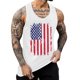thumbnail image 1 of Hombres Moda Casual Día de la Independencia Impresión Suéter Cuello Redondo Deportes sin Mangas Tanque, 1 of 3