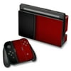 Skins Decals For Nintendo Switch Vinyl Wrap / Black And Red Leather Pattern