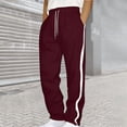 thumbnail image 2 of Casual Lined Pants, Winter Thermal Trousers, Straight Loose Fit, Comfortable Athletic Wear, Solid Drawstring Waist, Plain Comfy Trousers for Fall & Winter, 2 of 6